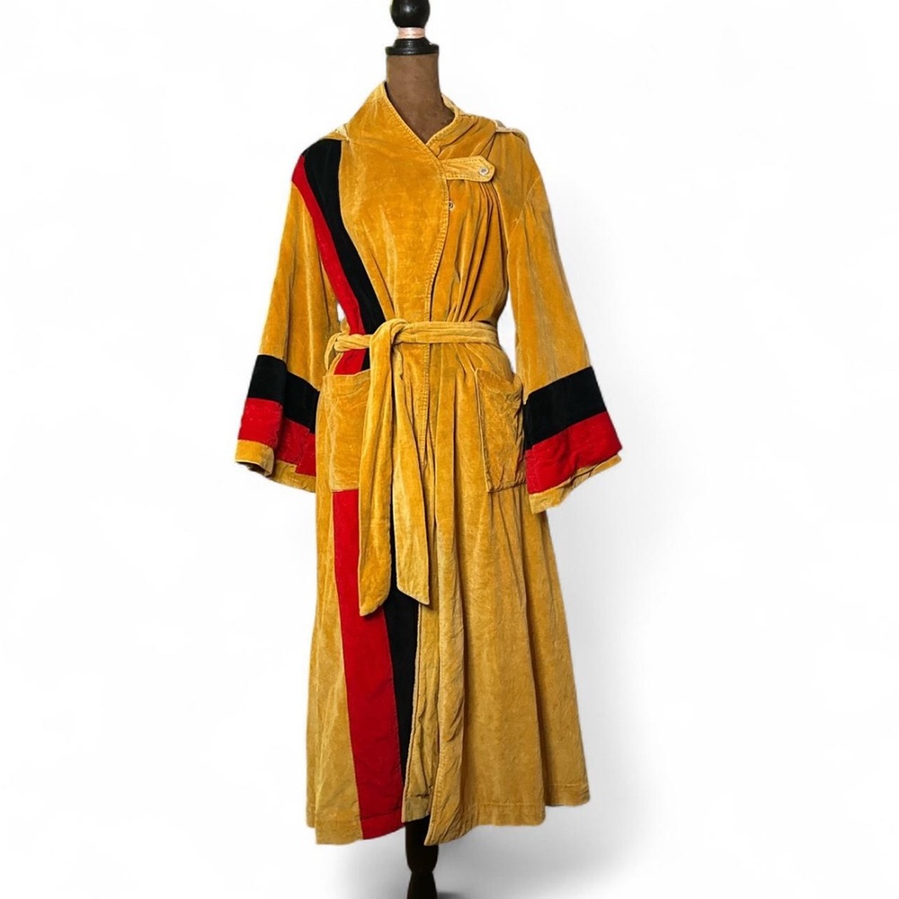 Vintage 1960s Yellow Costume Robe with Red and Black Stripes